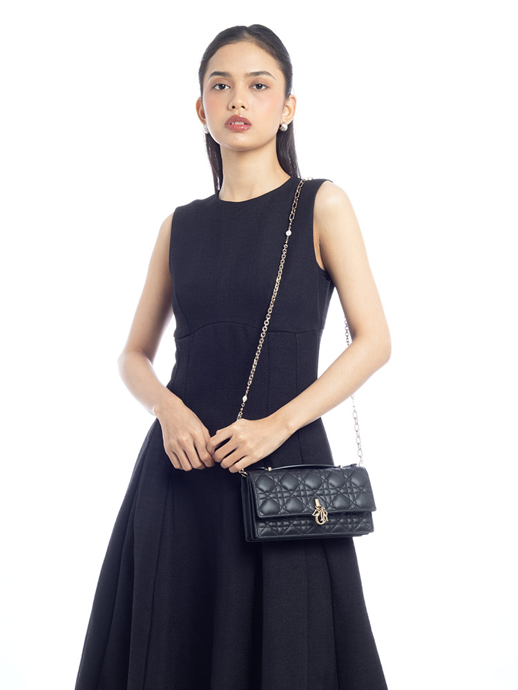 Lambskin Cannage My Dior Mini Shoulder Bag Black