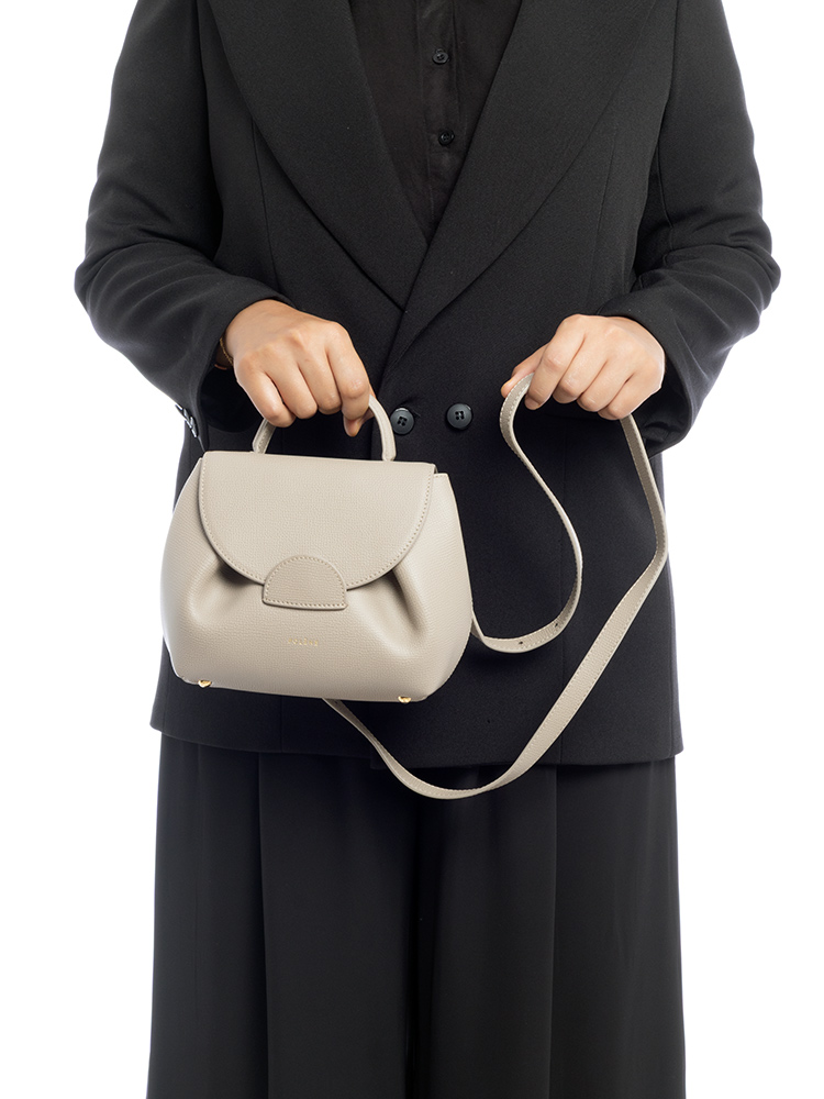 Textured Calfskin Numero Un Nano Taupe