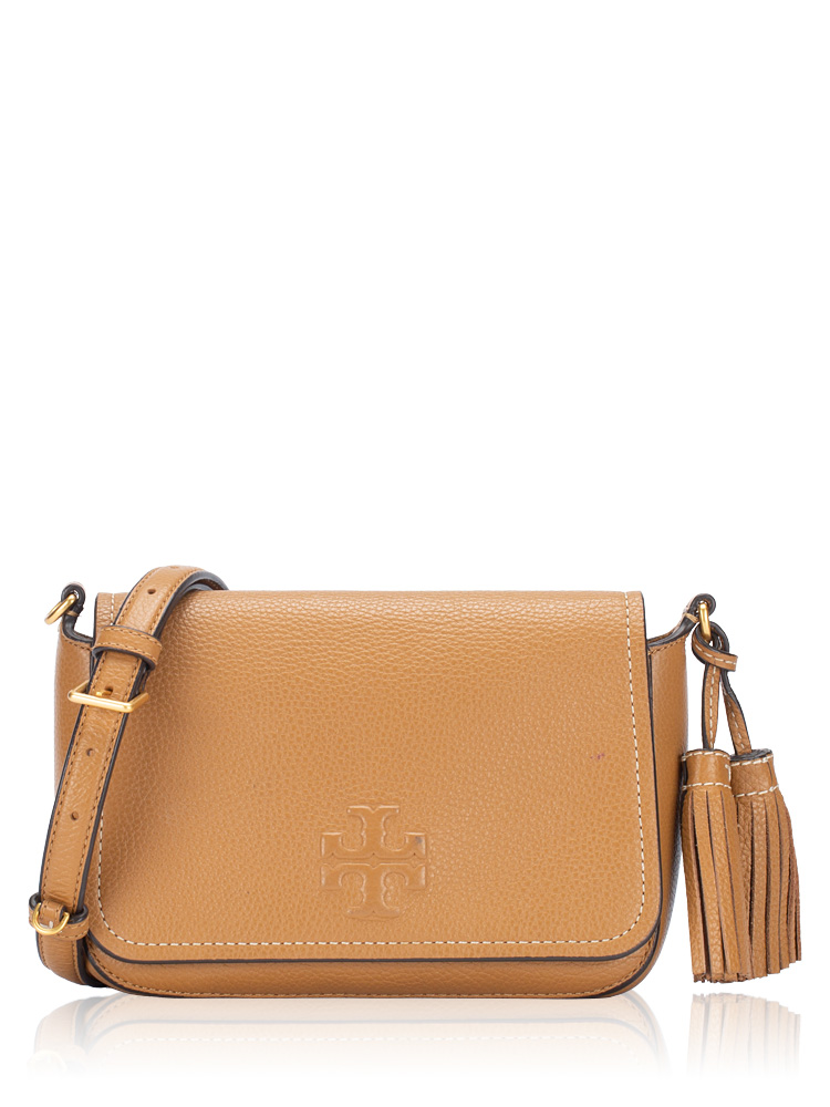 Thea Leather Flap Crossbody Tiramisu