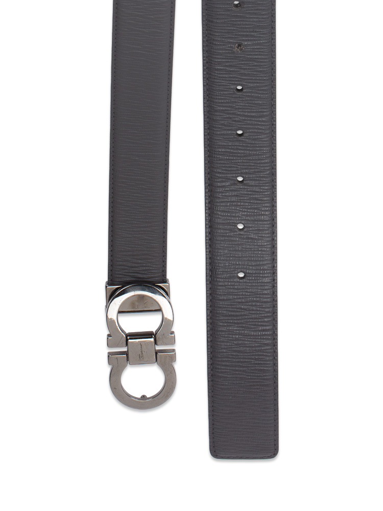 Men Calfskin Gancini 35mm Belt Grey Black