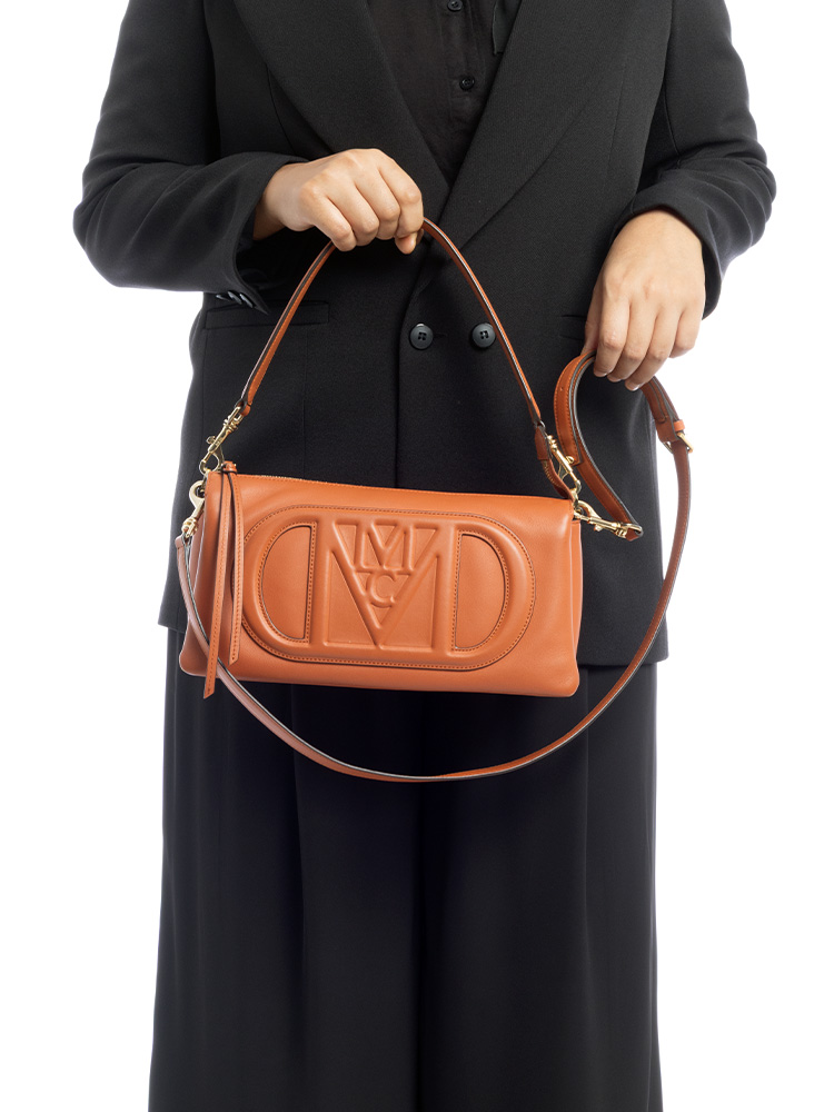 Calfskin Mode Travia Small Shoulder Bag Bombay Brown