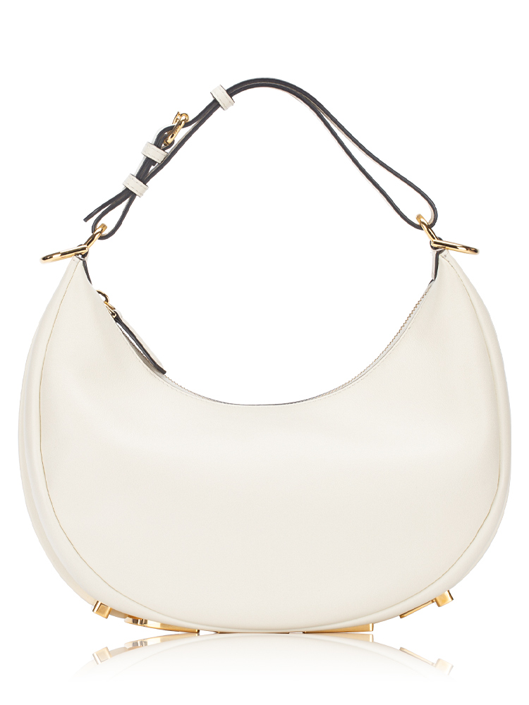 Vitello Grace Matte Fendigraphy Small Hobo White