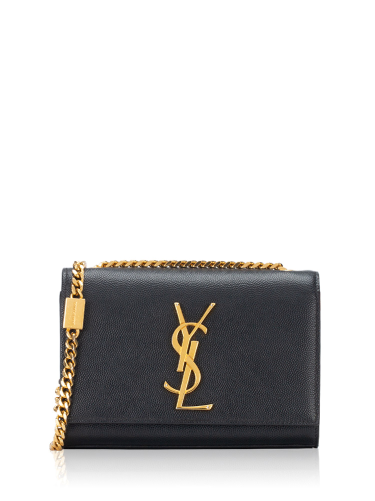 Grain De Poudre Monogram Kate Small Shoulder Bag Black