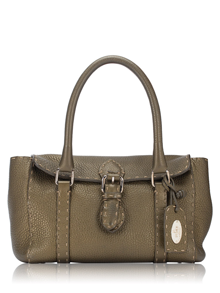 Calfskin Selleria Linda Mini Satchel Green