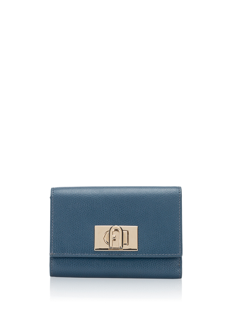 1927 Leather Compact Wallet Blue Jay