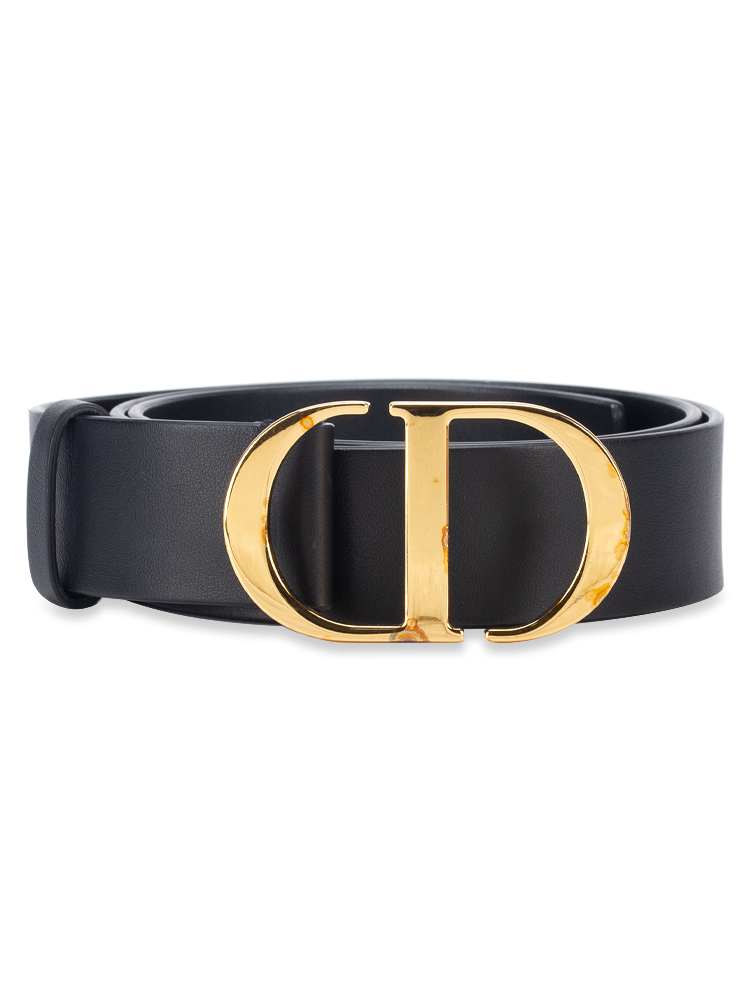 Calfskin CD Belt Black Sz 90