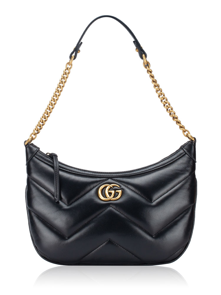 Lambskin GG Marmont Small Shoulder Bag Black