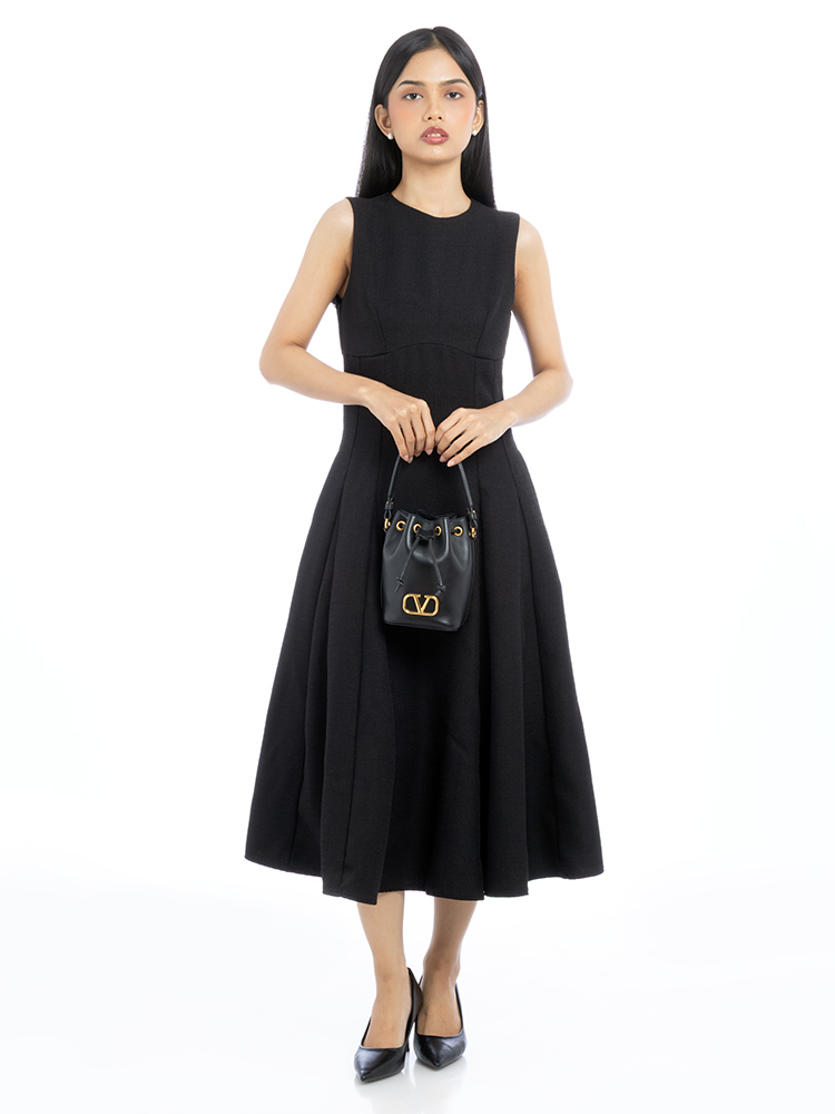 Nappa Signature Vlogo Mini Bucket Bag Black