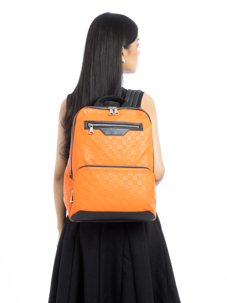 Damier Infini Avenue Backpack Orange