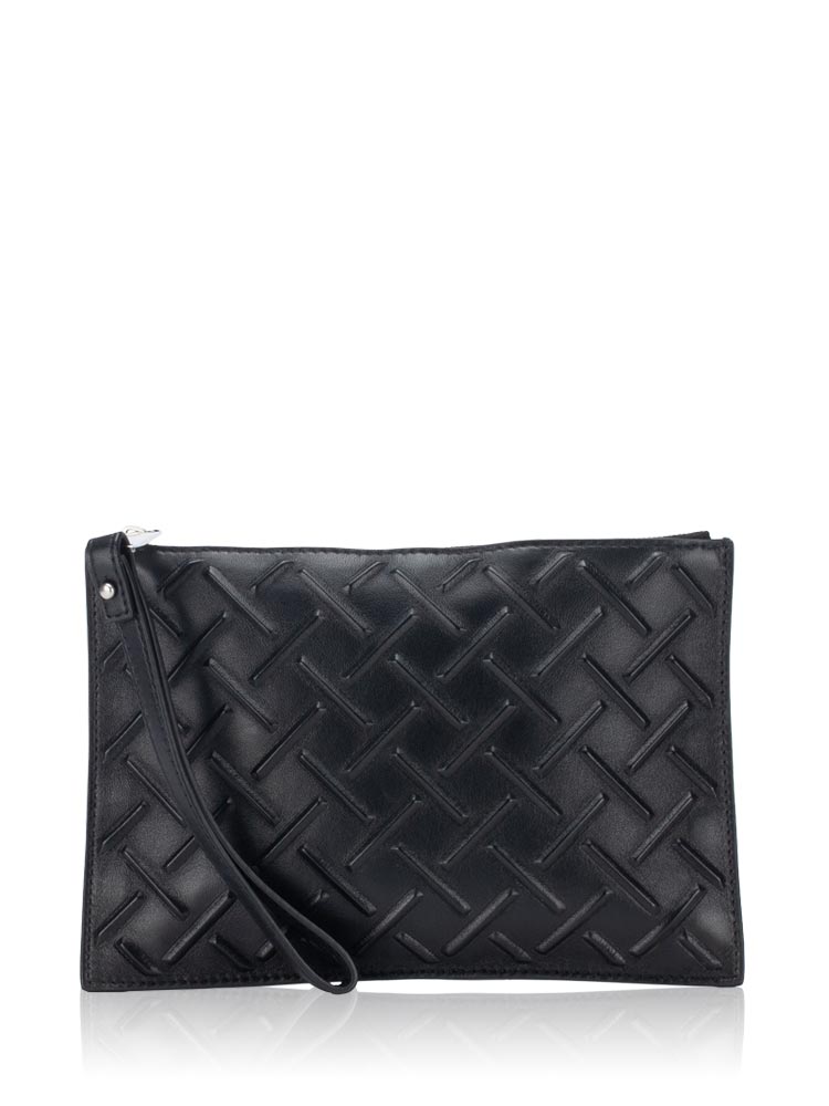 Nappa Small Flat Pouch Black