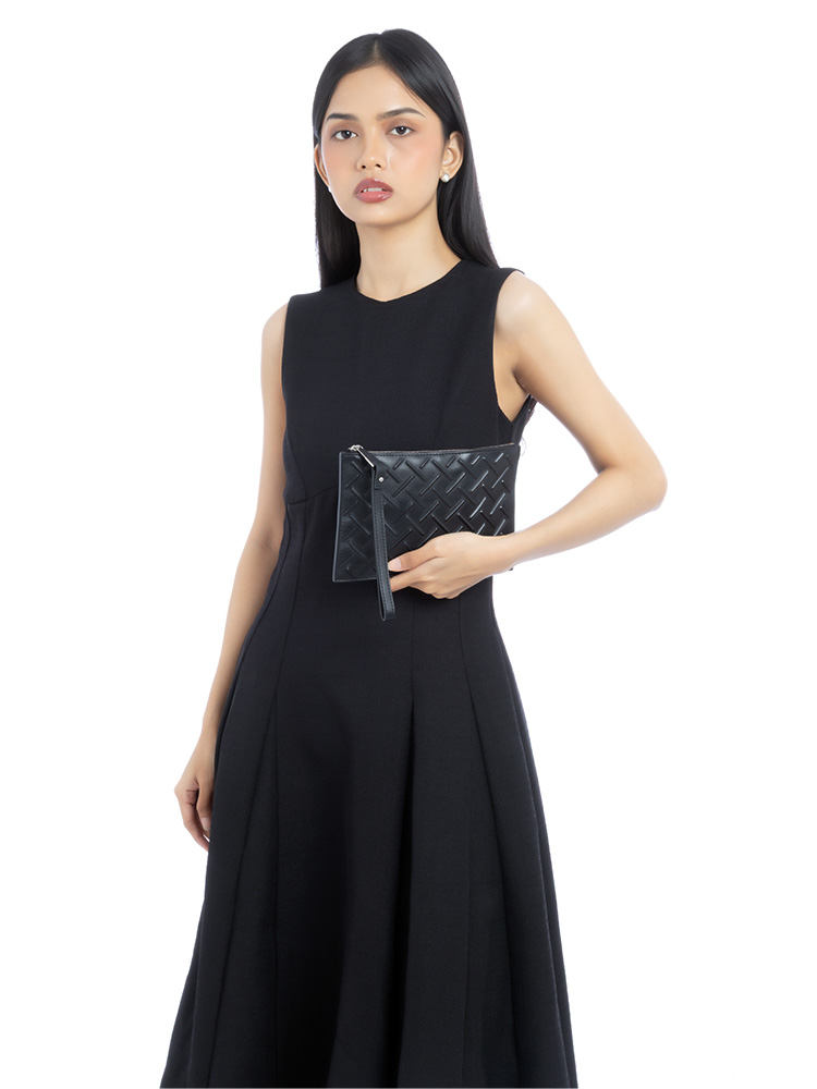 Nappa Small Flat Pouch Black