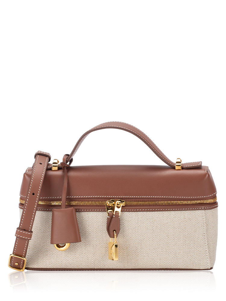 Linen Calfskin L23 Extra Bag Natural Caramel Sugar