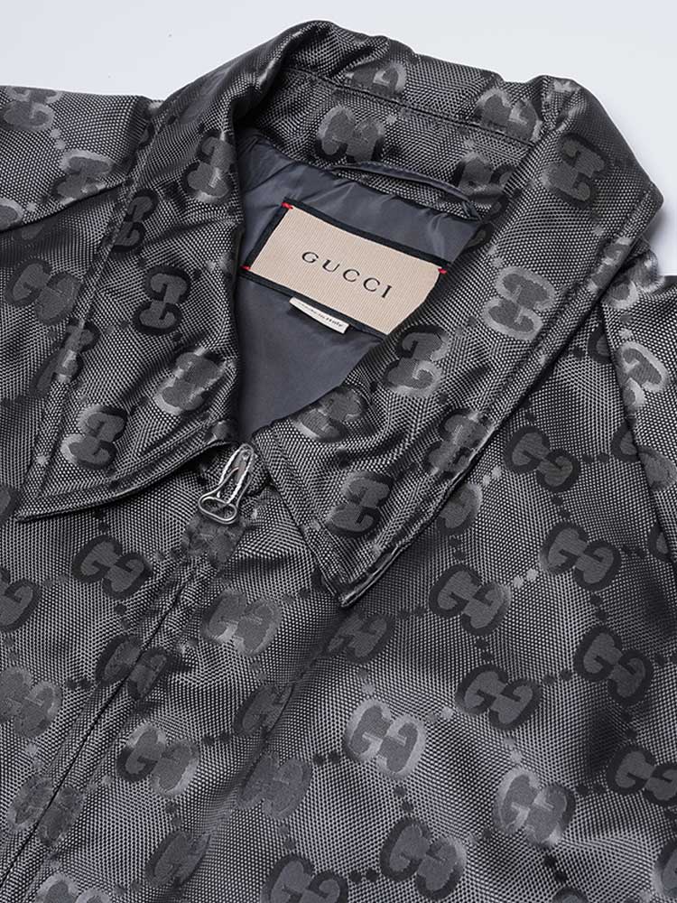 GG Nylon Supreme Off The Grid Blouson Jacket Grey Silver Sz 54