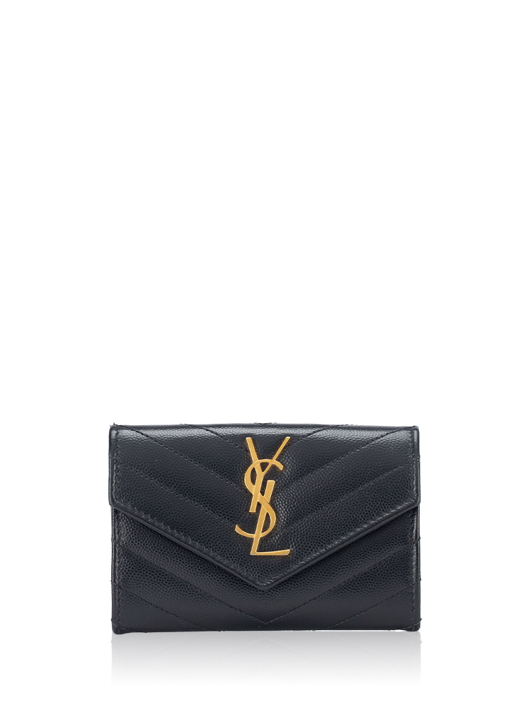 Grain De Poudre Monogram Envelope Small Wallet Black