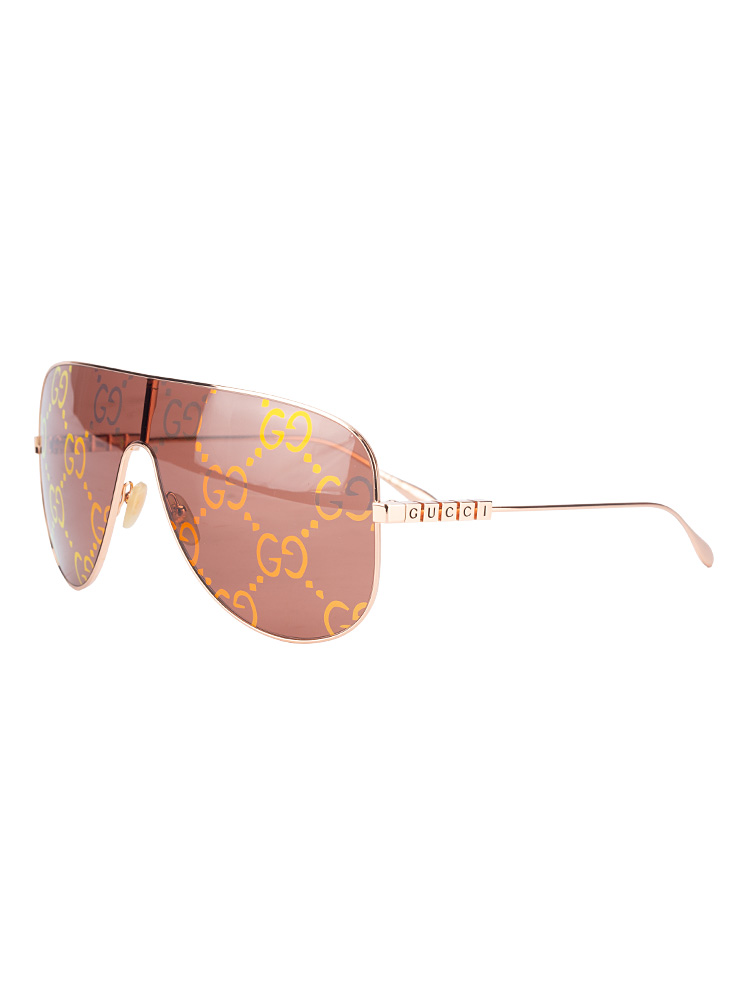 GG1436S Metal Mask Sunglasses Red Rose Gold