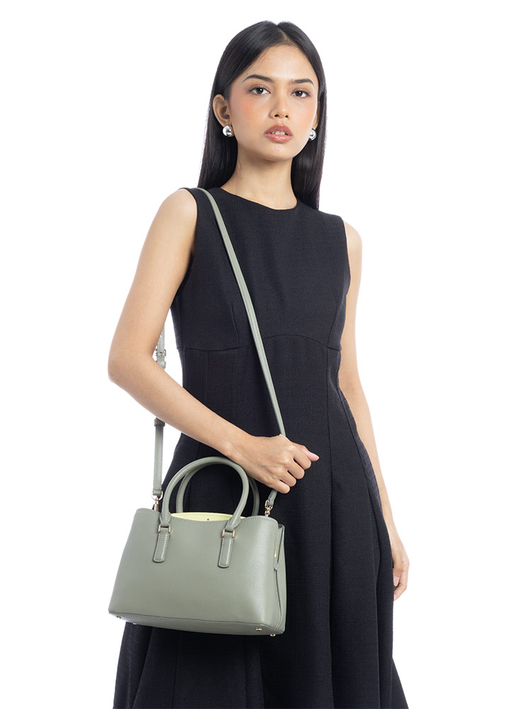 Thompson Street Colorblock Small Satchel Dusky Pine