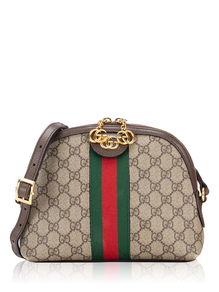 GG Supreme Web Ophidia Dome Small Shoulder Bag Beige Ebony