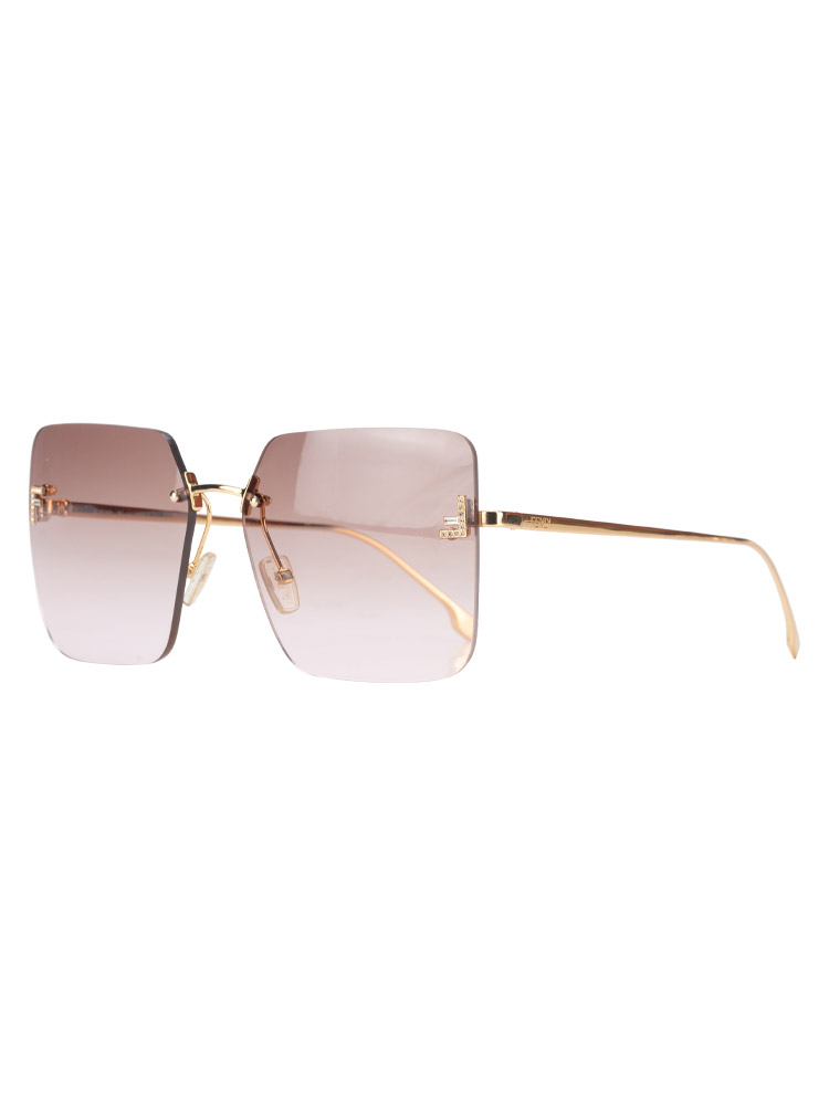 FE4082US Crystal Fendi First Sunglasses Smoke Pink
