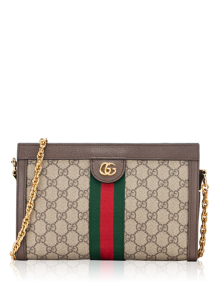 GG Supreme Web Ophidia Small Chain Shoulder Bag Beige Ebony