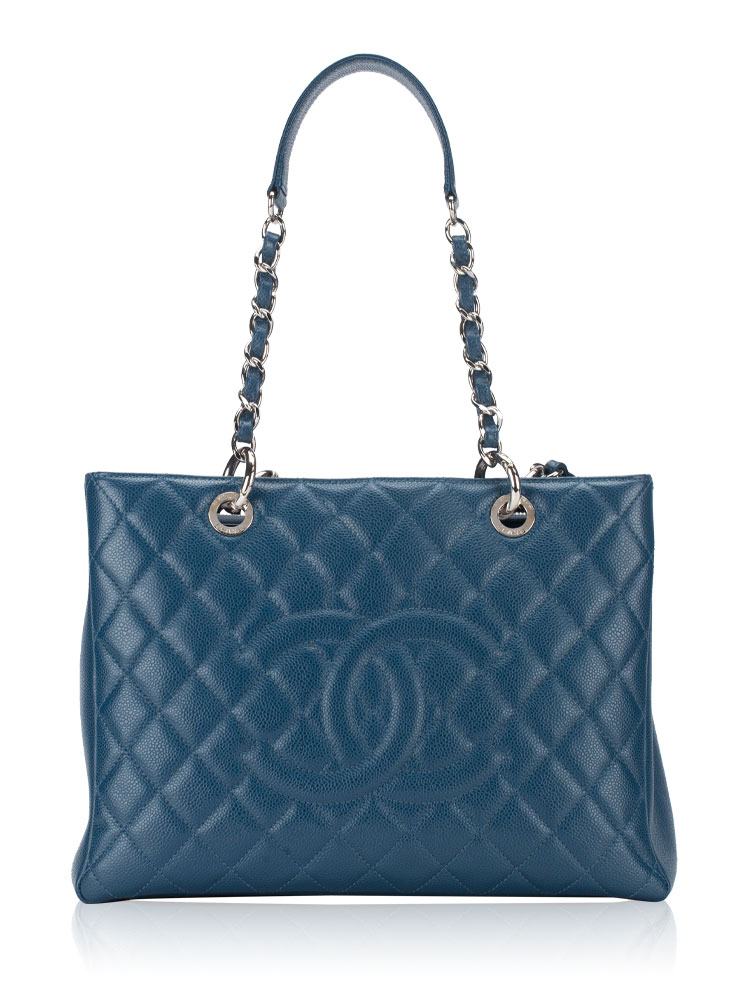 Caviar Grand Shopping Tote GST Dark Blue