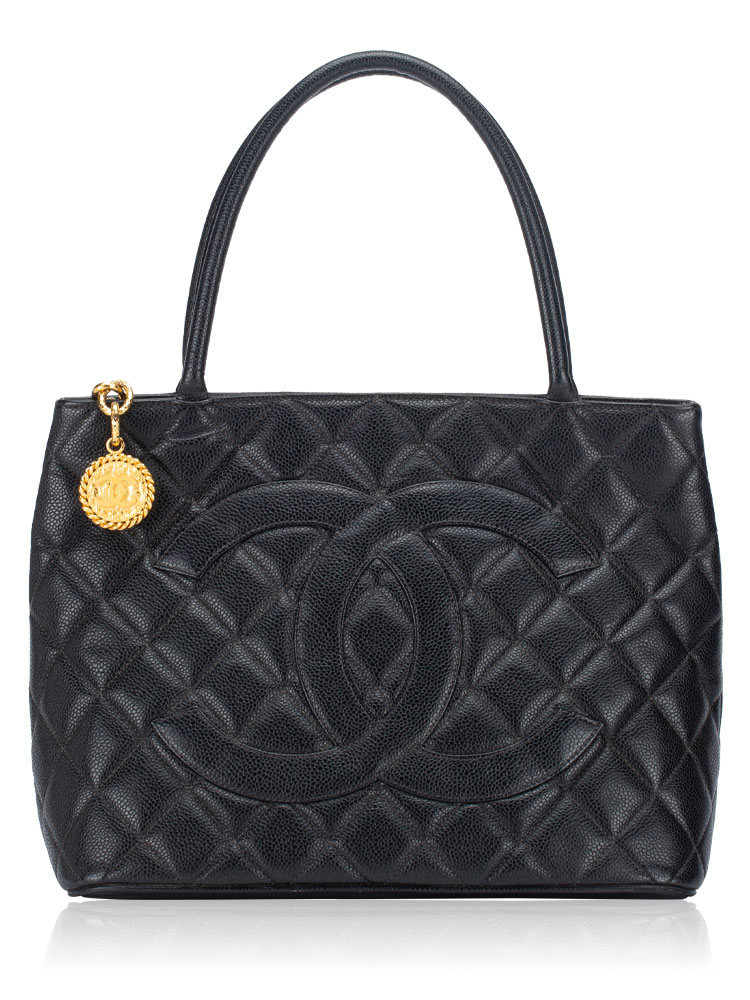 Caviar Medallion Tote Black