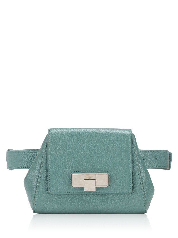 Goatskin Geometric Belt Bag Storm