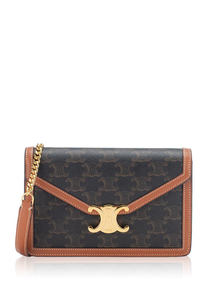Canvas Triomphe Margo Chain Wallet Tan