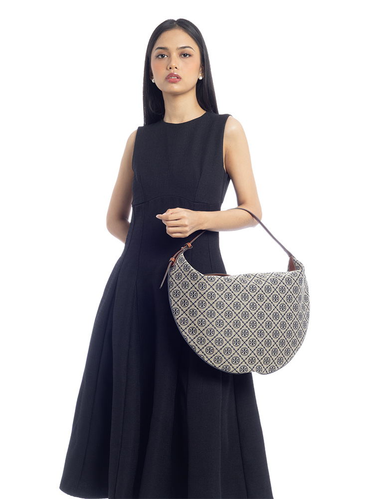 T Monogram Balloon Hobo Tory Navy