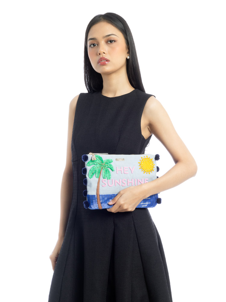 Hey Sunshine Embellished Clutch Multi
