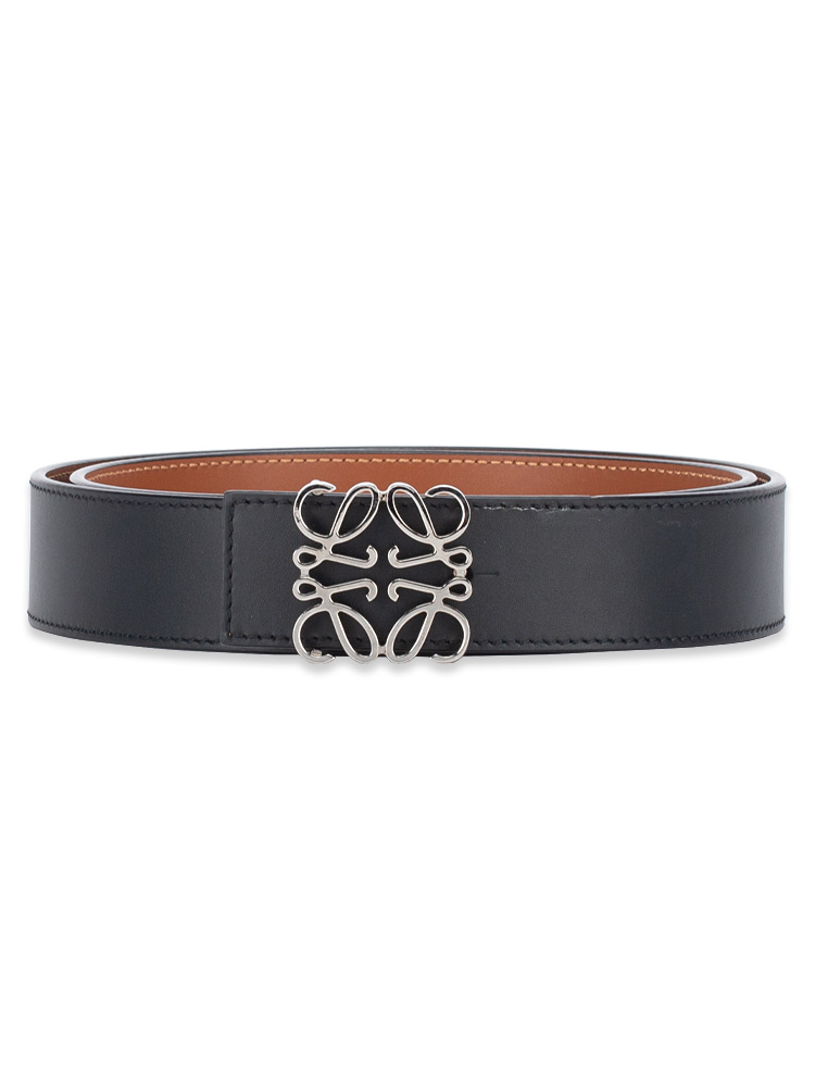 Calfskin Anagram 35mm Reversible Belt Black Sz 95