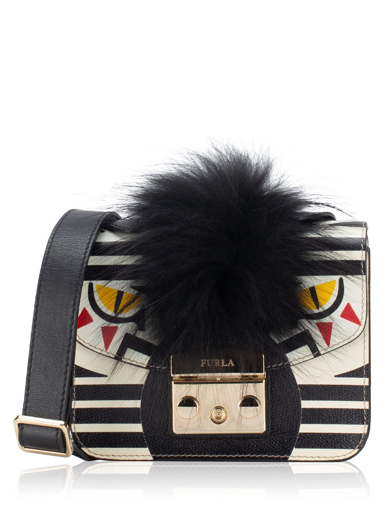 Metropolis Jungle Zebra Mini Crossbody White