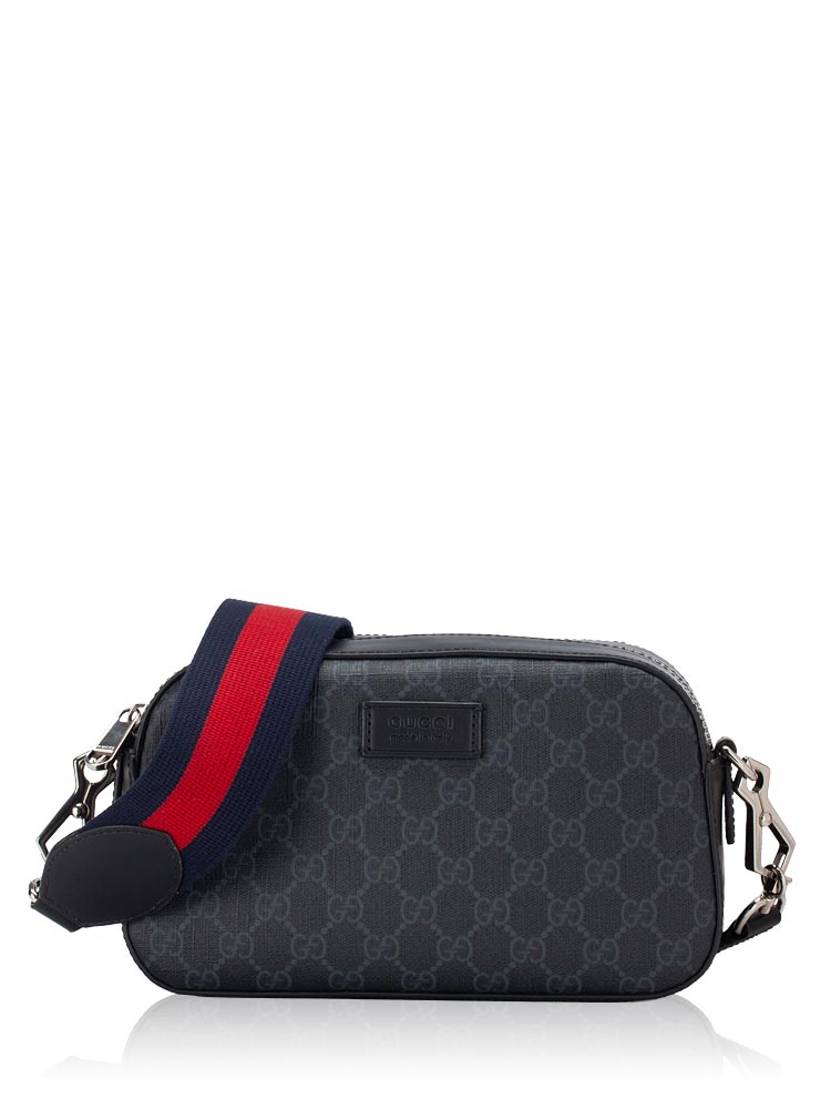GG Supreme Web Small Camera Bag Black Grey