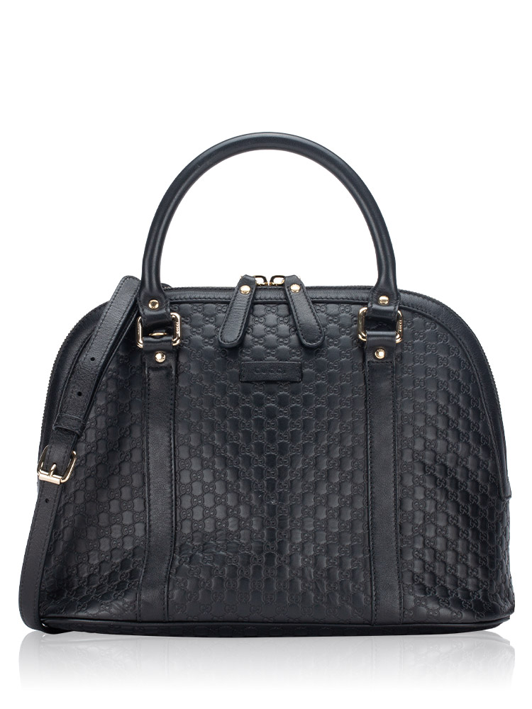 Microguccissima Medium Dome Satchel Black