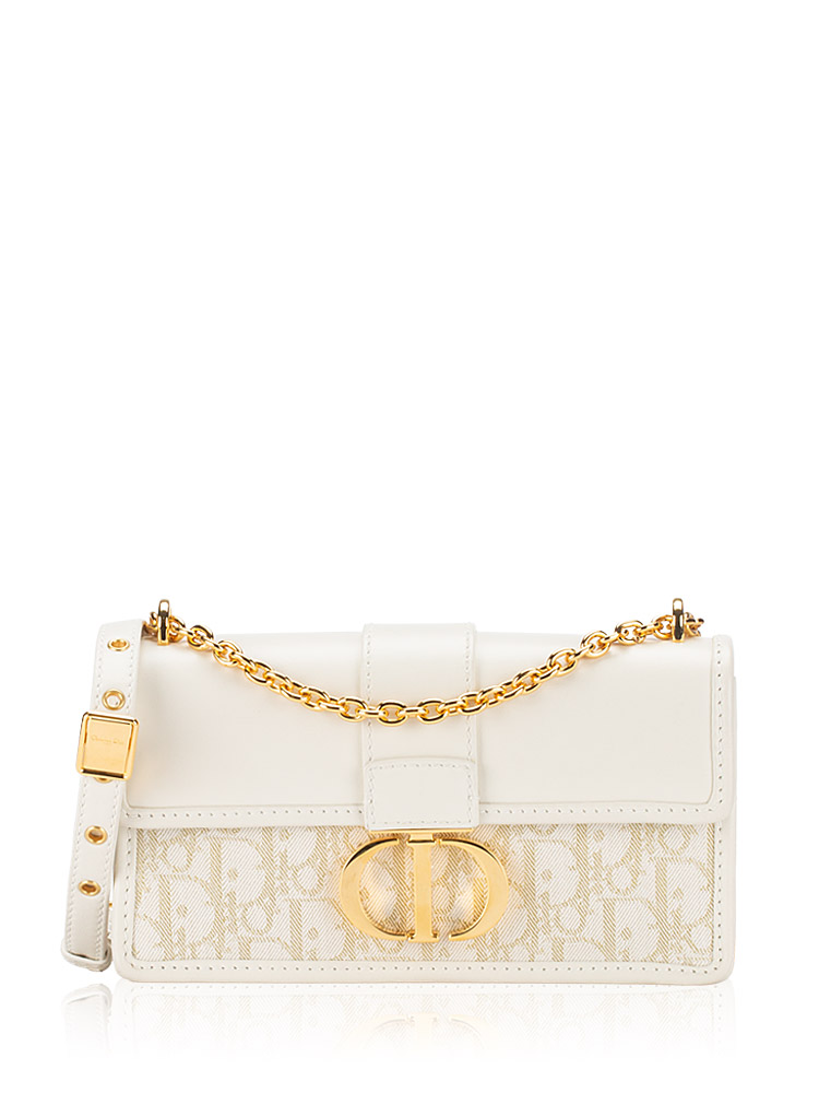 Oblique 30 Montaigne East West Bag with Chain Off White