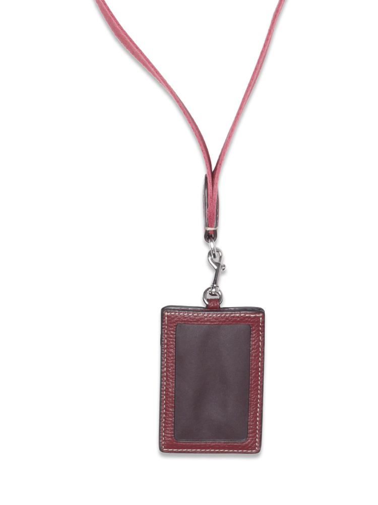 CH693 Leather ID Lanyard Wine Multi