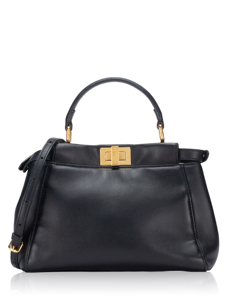 Nappa Peekaboo Mini Iconic Satchel Nero