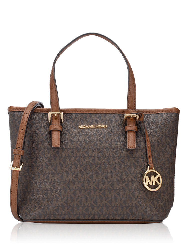 Signature Jet Set XS Zip Tote Brown