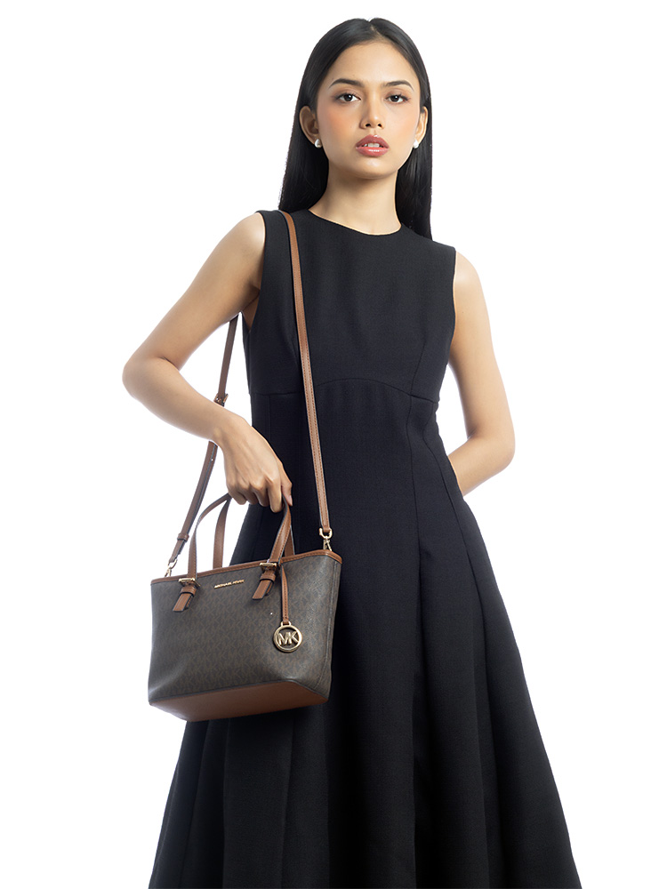 Signature Jet Set XS Zip Tote Brown