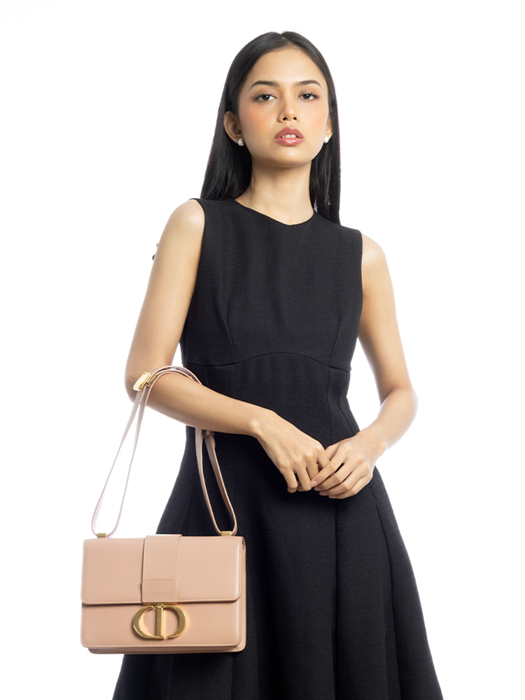 Box Calfskin 30 Montaigne Flap Bag Rose Des Vents