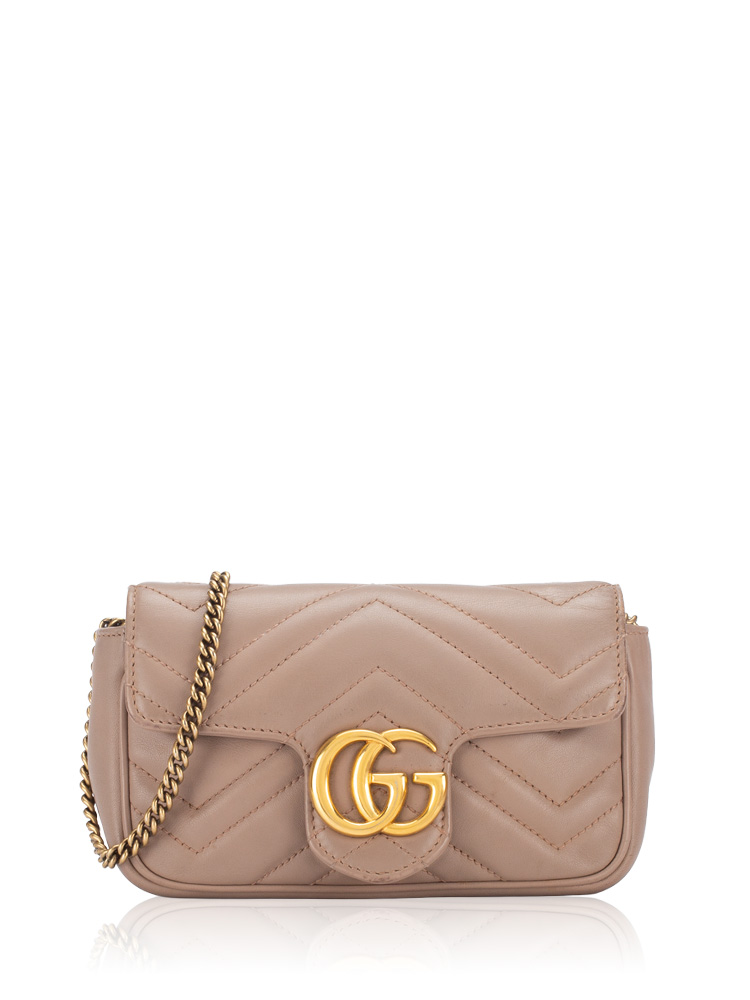 GG Marmont Matelasse Super Mini Shoulder Bag Porcelain Rose