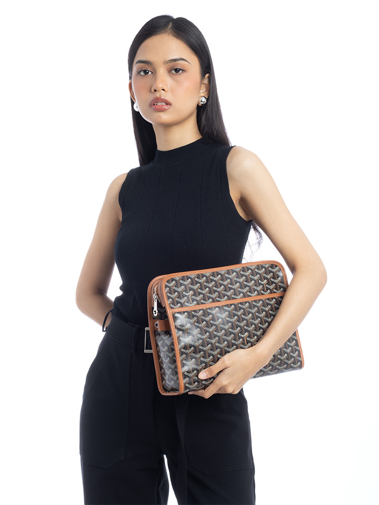 Goyardine Jouvence GM Toiletry Pouch Black Gold