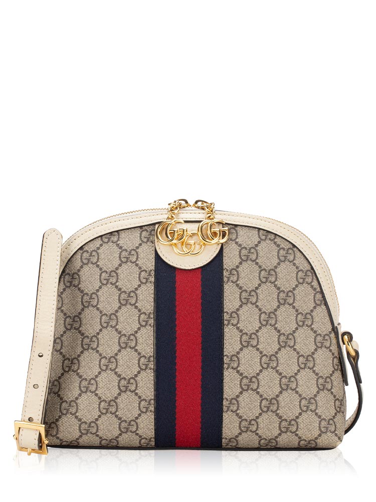 GG Supreme Web Ophidia Dome Shoulder Bag White
