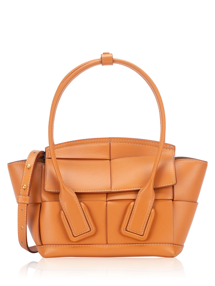 Calfskin Maxi Intrecciato Mini Arco Caramel