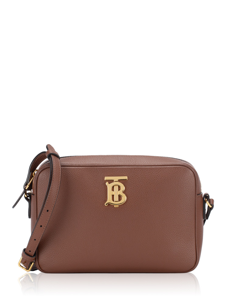 Grained Calfskin TB Large Camera Bag Tan
