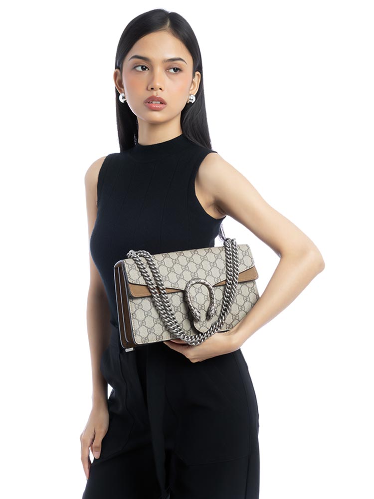 GG Supreme Dionysus Small Shoulder Bag Taupe