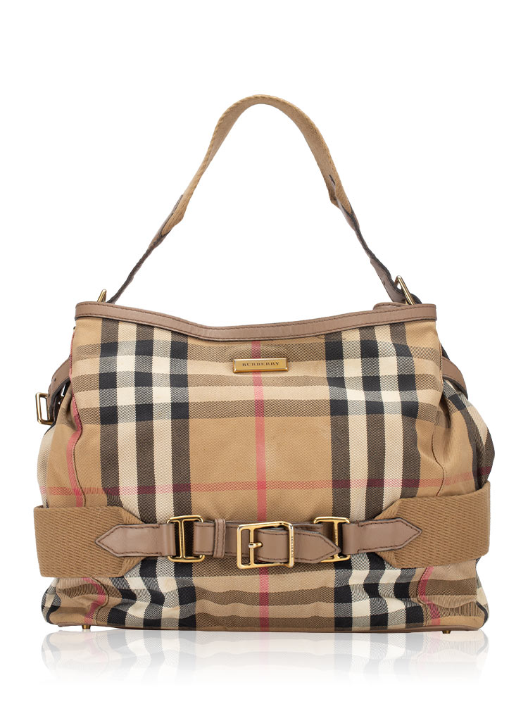 Canvas House Check Parsons Large Hobo Beige