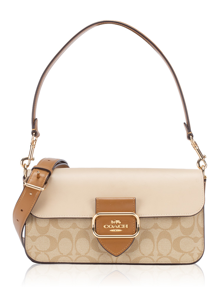 CR332 Signature Blocked Morgan Shoulder Bag Light Khaki Multi