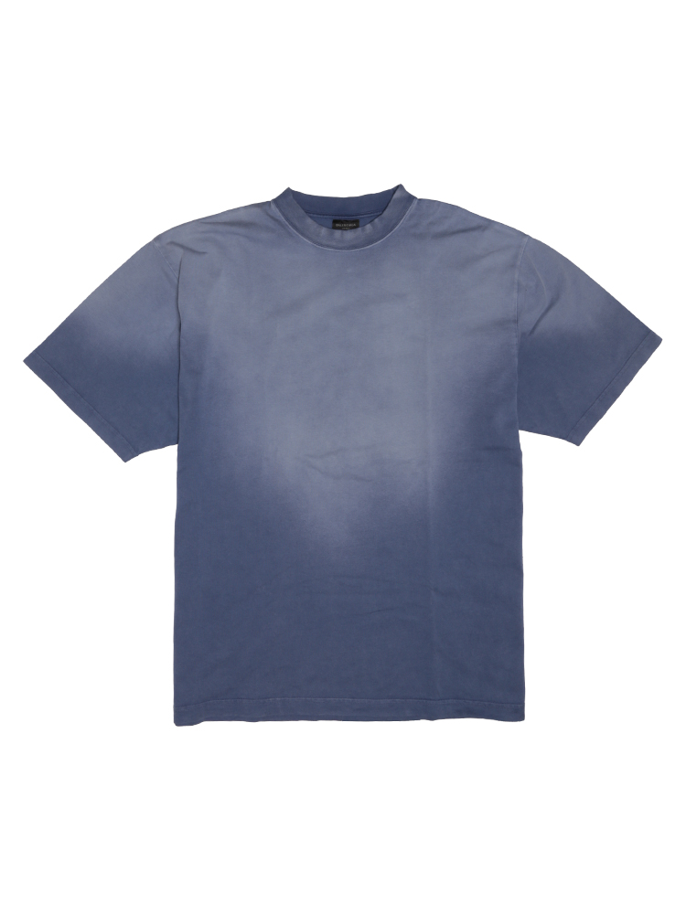 Acid Wash Logo Oversized T-Shirt Blue Sz M