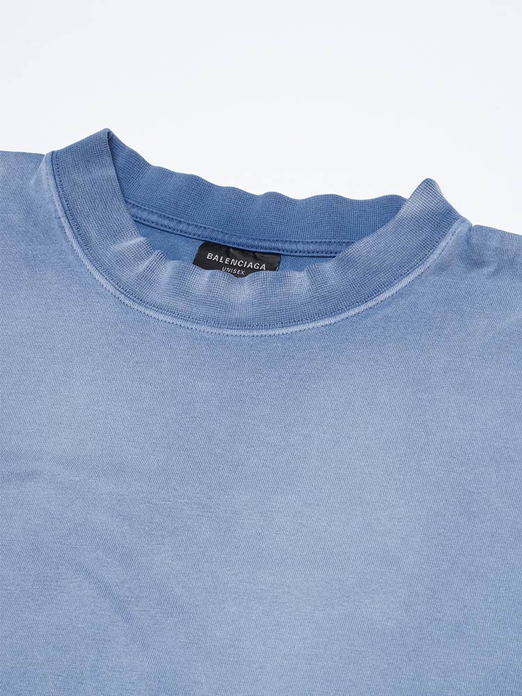 Acid Wash Logo Oversized T-Shirt Blue Sz M