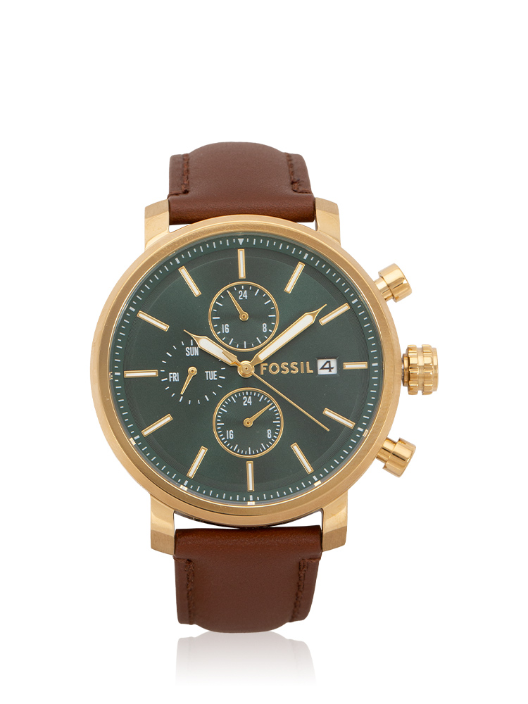 Men BQ2892 Rhett Multifunction Leather Watch Brown